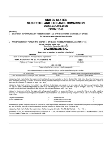 Miniature CaliberCos 10-Q Rapport trimestriel 2024 