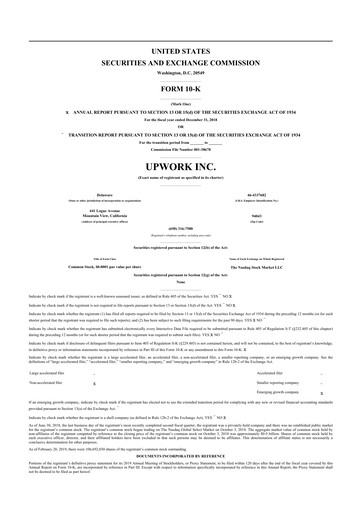 Thumbnail Upwork 10-K Annual Report 2018