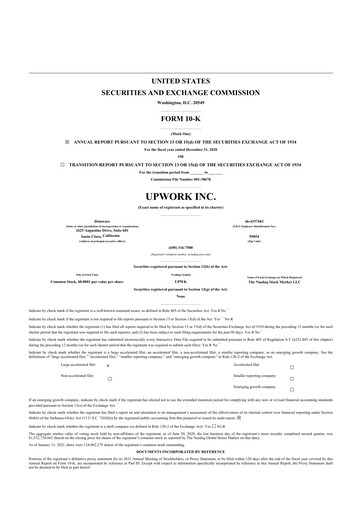 Thumbnail Upwork 10-K Annual Report 2020