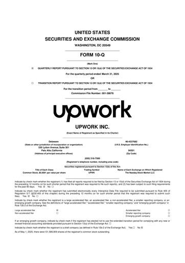 Miniature Upwork 10-Q Rapport trimestriel 2025 