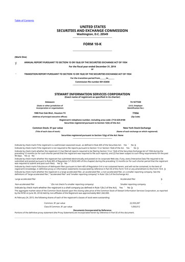 Thumbnail Stewart Information Services 10-K Annual Report 2014