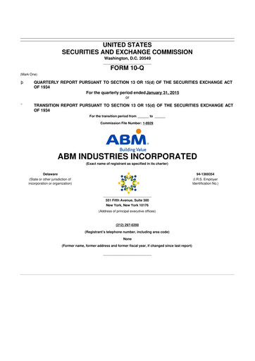 Thumbnail ABM Industries
 10-Q Quarterly Report FY2015 