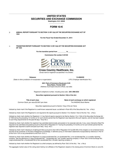 Thumbnail Cross Country Healthcare 10-K Annual Report 