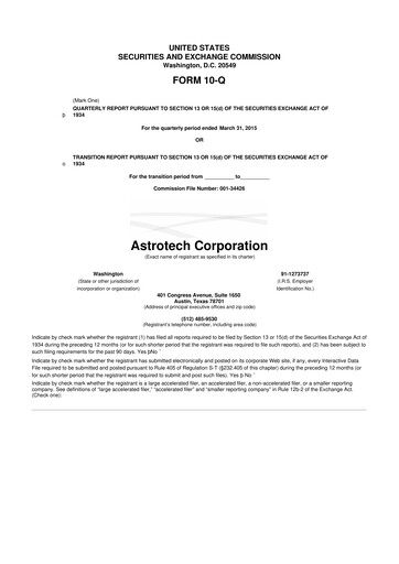 Miniature Astrotech 10-Q Rapport trimestriel 2015 