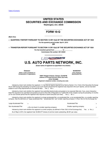 Thumbnail CarParts.com
 10-Q Quarterly Report FY2015 