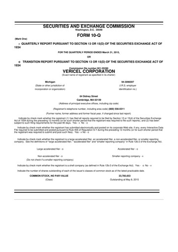 Thumbnail Vericel
 10-Q Quarterly Report FY2015 