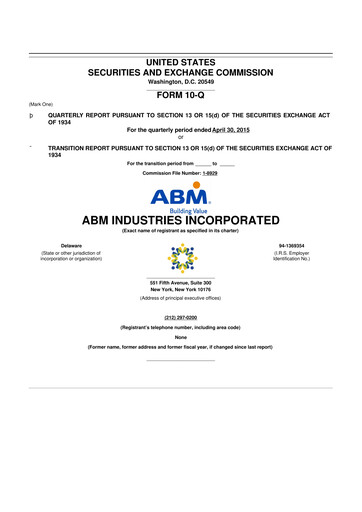 Thumbnail ABM Industries
 10-Q Quarterly Report FY2015 