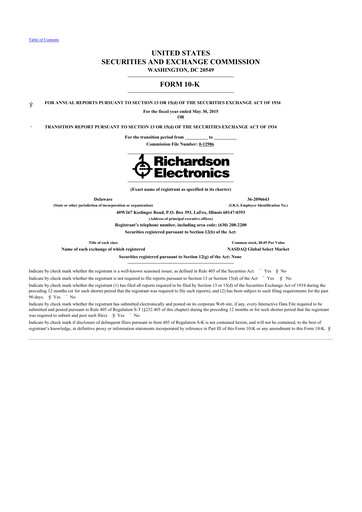 Thumbnail Richardson Electronics 10-K Annual Report 2015