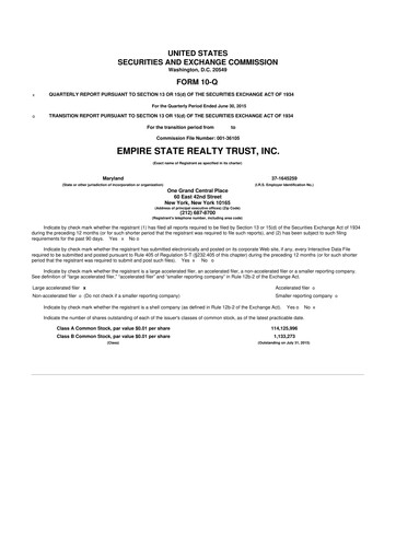 Thumbnail Empire State Realty Trust
 10-Q Quarterly Report FY2015 