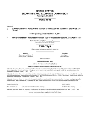 Thumbnail EnerSys 10-Q Quarterly Report FY2016 