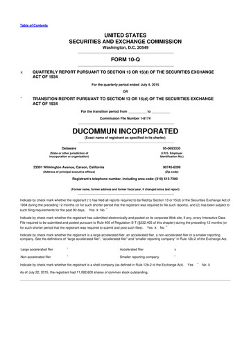 Thumbnail Ducommun 10-Q Quarterly Report FY2015 