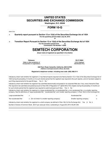 Vorschaubild Semtech 10-Q Quartalsbericht 2016 