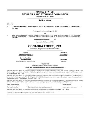 Thumbnail Conagra Brands
 10-Q Quarterly Report FY2016 