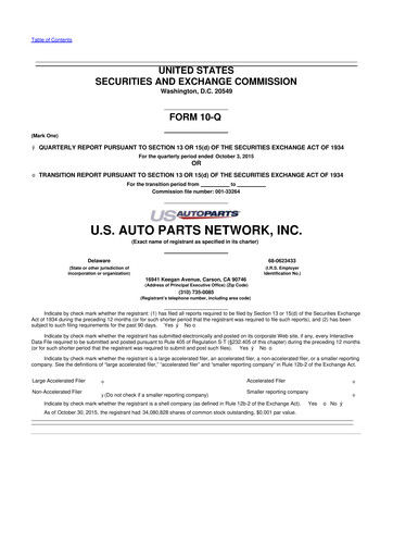 Thumbnail CarParts.com
 10-Q Quarterly Report FY2015 