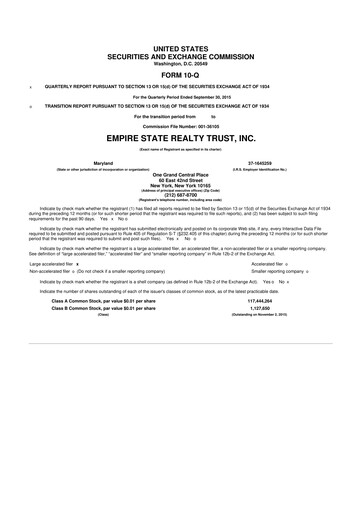 Thumbnail Empire State Realty Trust
 10-Q Quarterly Report FY2015 
