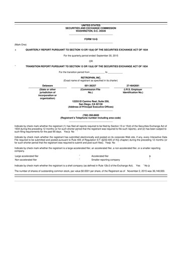 Thumbnail Travere Therapeutics 10-Q Quarterly Report FY2015 