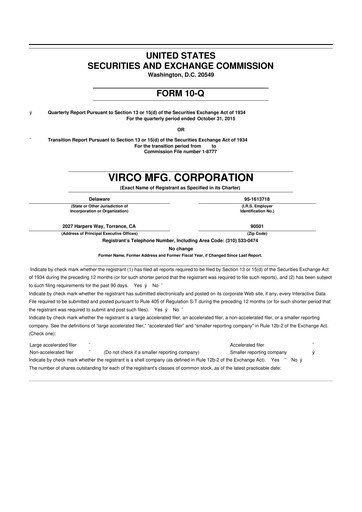 Thumbnail Virco Manufacturing 10-Q Quarterly Report FY2015 