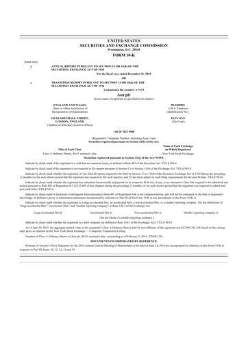 Thumbnail Aon 10-K Annual Report 2015