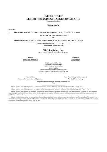 Thumbnail XPO Logistics 10-K Annual Report 2015