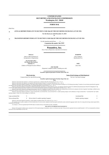 Thumbnail Penumbra 10-K Annual Report 2015