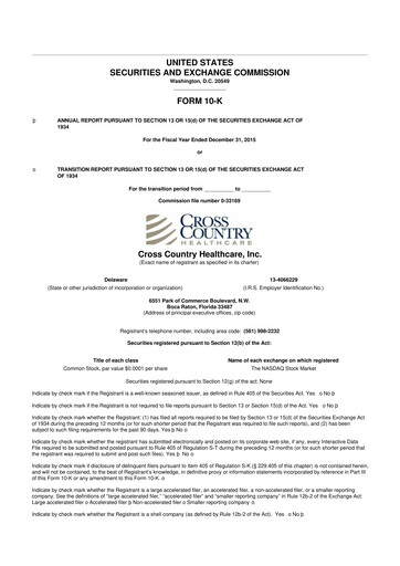 Thumbnail Cross Country Healthcare 10-K Annual Report 