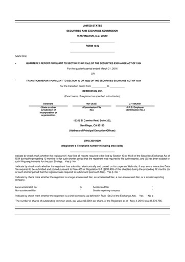 Thumbnail Travere Therapeutics 10-Q Quarterly Report FY2016 