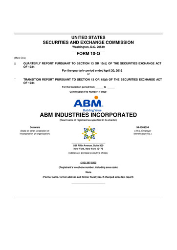 Thumbnail ABM Industries
 10-Q Quarterly Report FY2016 