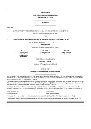 Thumbnail Travere Therapeutics 10-Q Quarterly Report FY2016 