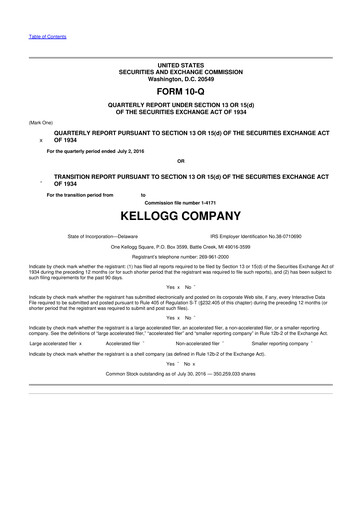 Thumbnail Kellanova 
 (Kellogg's) 10-Q Quarterly Report FY2016 