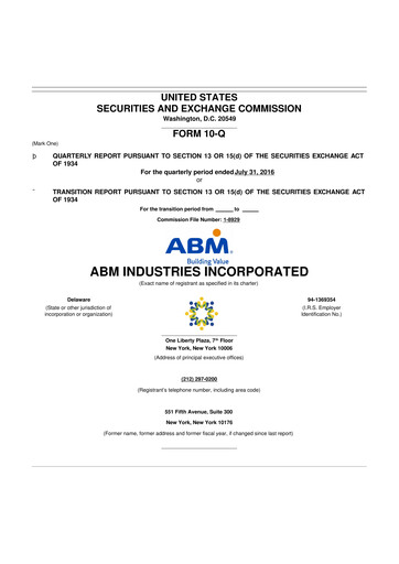 Thumbnail ABM Industries
 10-Q Quarterly Report FY2016 