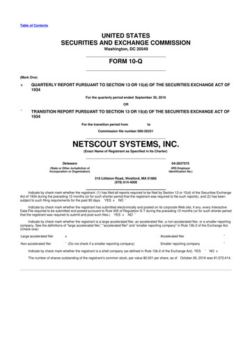 Thumbnail NETSCOUT 10-Q Quarterly Report FY2017 
