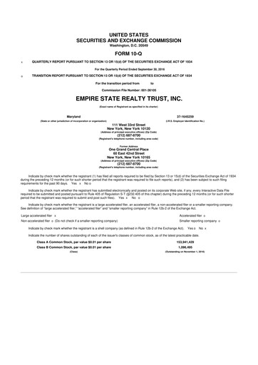 Thumbnail Empire State Realty Trust
 10-Q Quarterly Report FY2016 