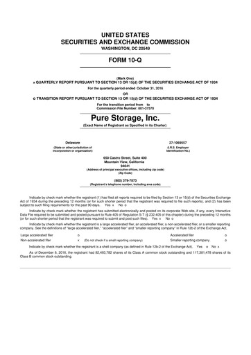 Vorschaubild Pure Storage
 10-Q Quartalsbericht 2016 