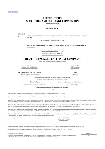 Thumbnail Hewlett Packard Enterprise 10-K Annual Report 2016