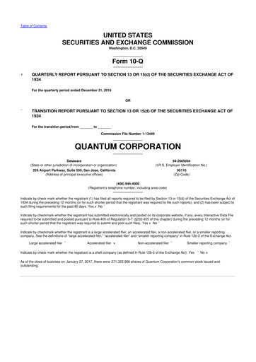 Thumbnail Quantum Corporation 10-Q Quarterly Report FY2017 