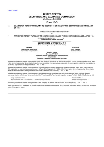 Thumbnail Supermicro 10-Q Quarterly Report FY2017 
