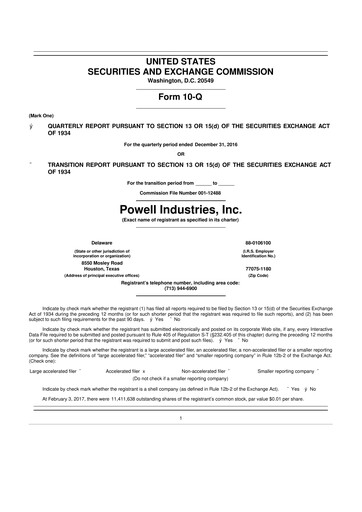 Thumbnail Powell Industries 10-Q Quarterly Report FY2017 