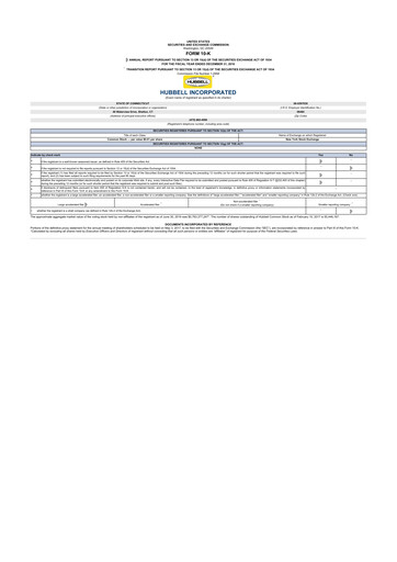 Thumbnail Hubbell 10-K Annual Report 2016