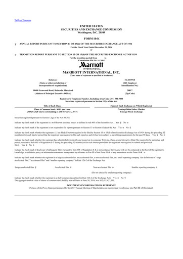 Thumbnail Marriott International 10-K Annual Report 2016