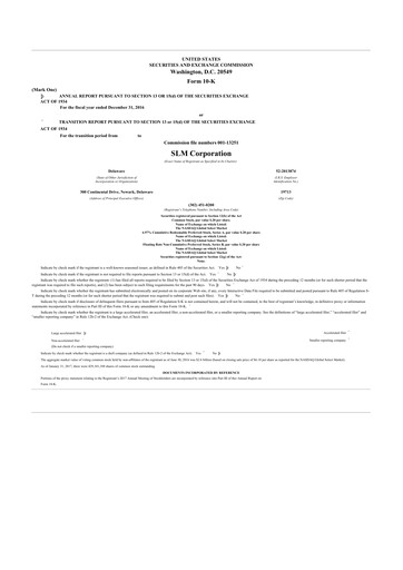 Miniature SLM Corporation (Sallie Mae) 10-K Rapport annuel 2016