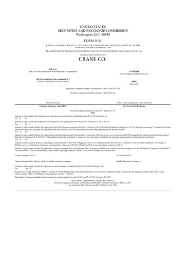 Thumbnail Crane NXT 10-K Annual Report 2016