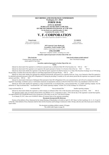 Thumbnail VF Corporation 10-K Annual Report 2016