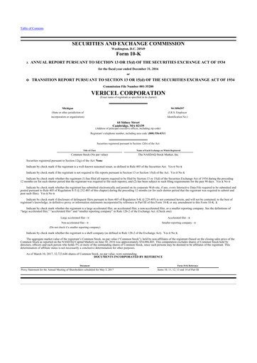 Thumbnail Vericel
 10-K Annual Report 2016