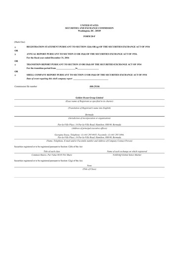 Thumbnail Golden Ocean Group 20-F Annual Report 2016