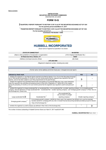 Thumbnail Hubbell 10-Q Quarterly Report FY2017 