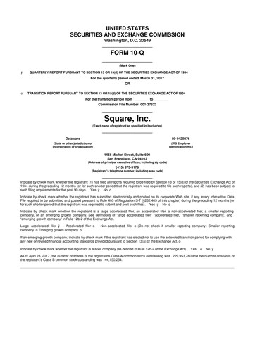 Miniature Block 10-Q Rapport trimestriel 2017 