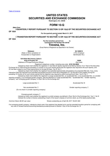 Thumbnail Trevena 10-Q Quarterly Report FY2017 