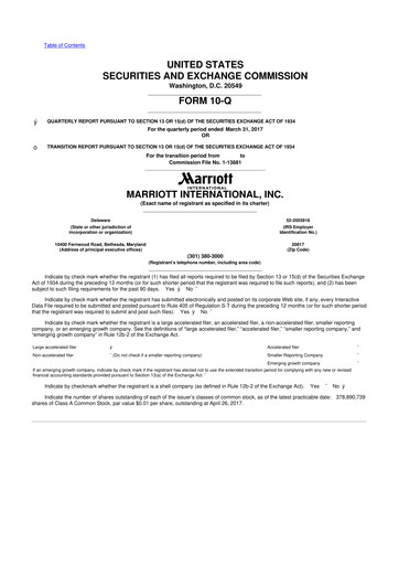 Vorschaubild Marriott International 10-Q Quartalsbericht 2017 
