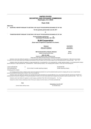 Thumbnail SLM Corporation (Sallie Mae) 10-Q Quarterly Report FY2017 