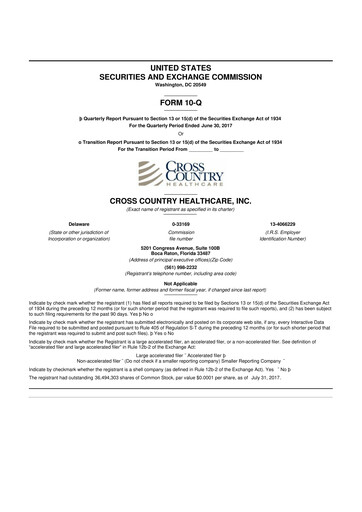 Thumbnail Cross Country Healthcare 10-Q Quarterly Report FY 